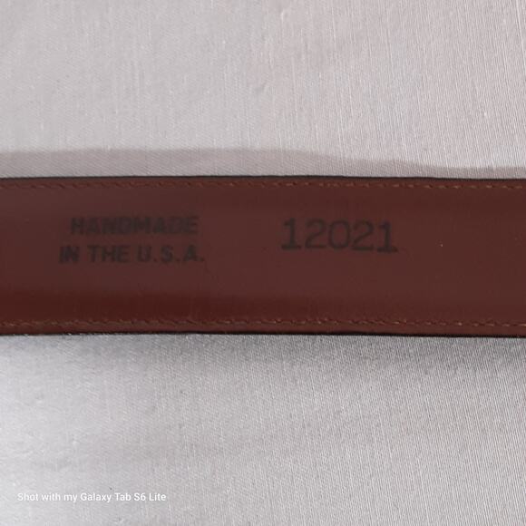 Boyd's Mens Belt 40 Waist Handmade USA Burgundy Brown Genuine Leather - Picture 9 of 13